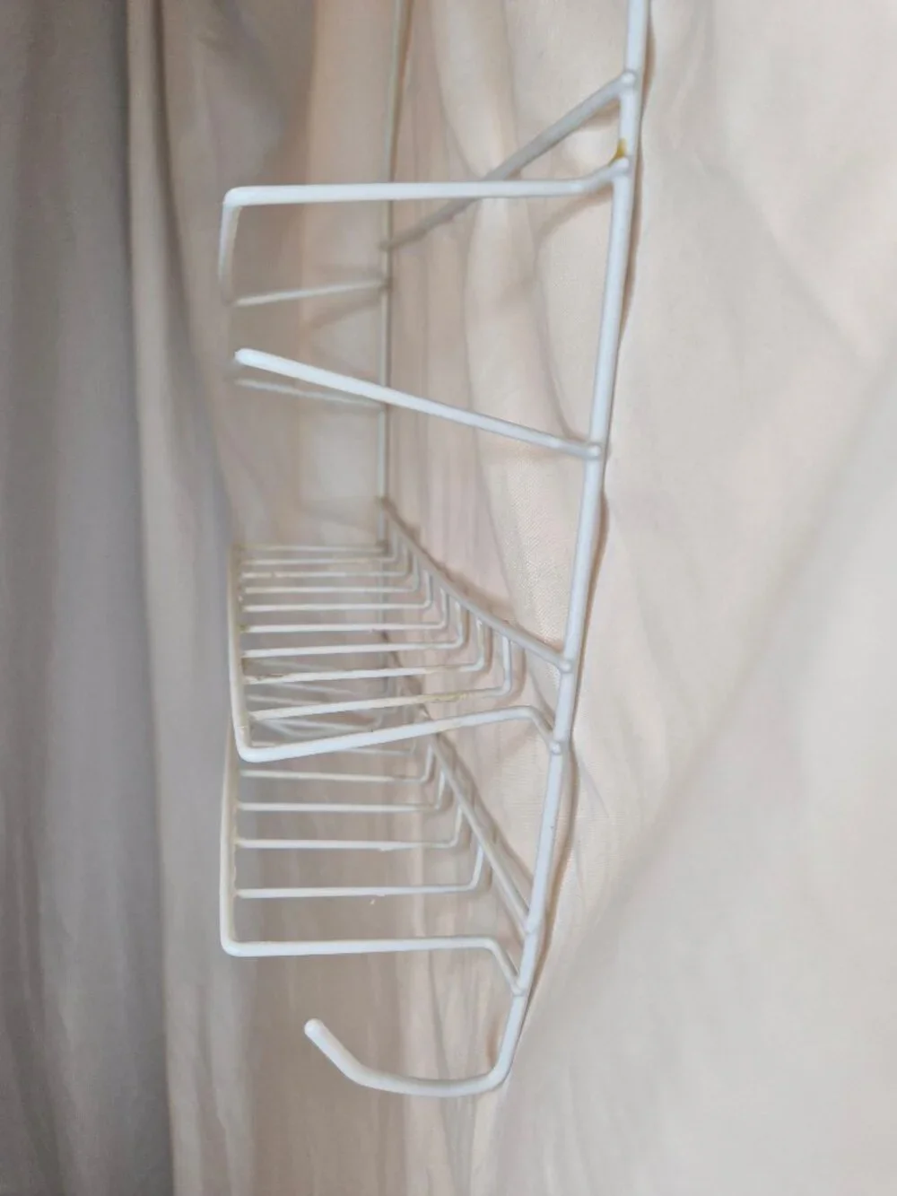 White Over-The-Shower Caddy Wire Organizer Bathroom Storage Shelf Used Condition